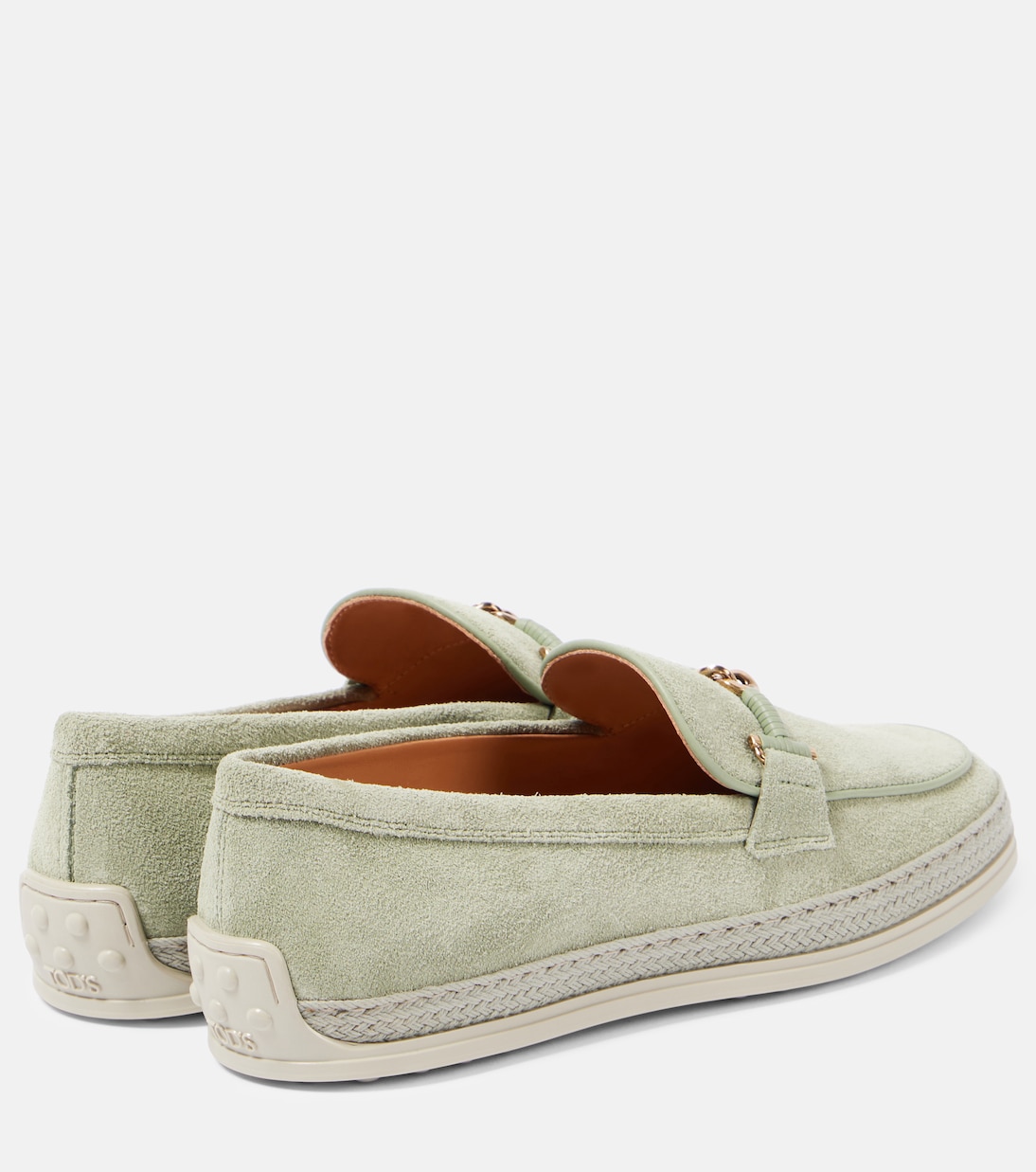 Замшевые мокасины с T-образным ремешком Tod's, Oil Green — фото 2