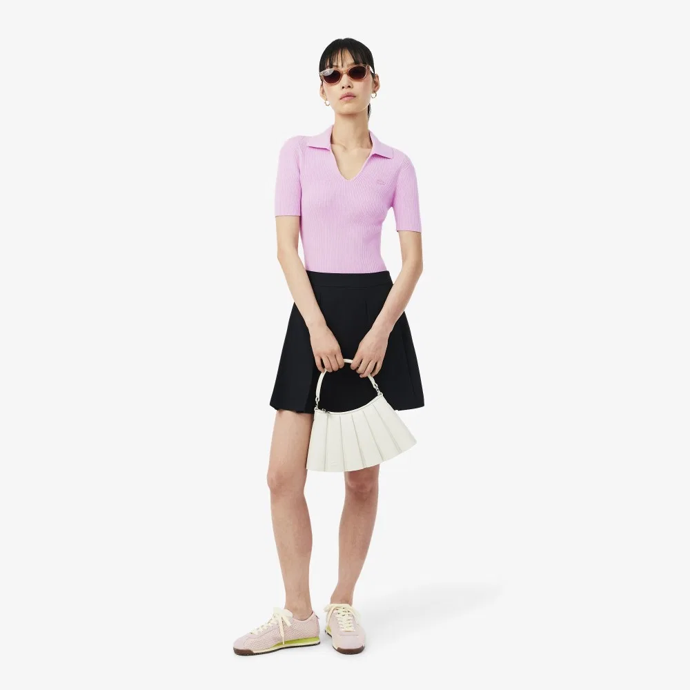 Свитер Lacoste с 3D-рубчиком, розовый — фото 4