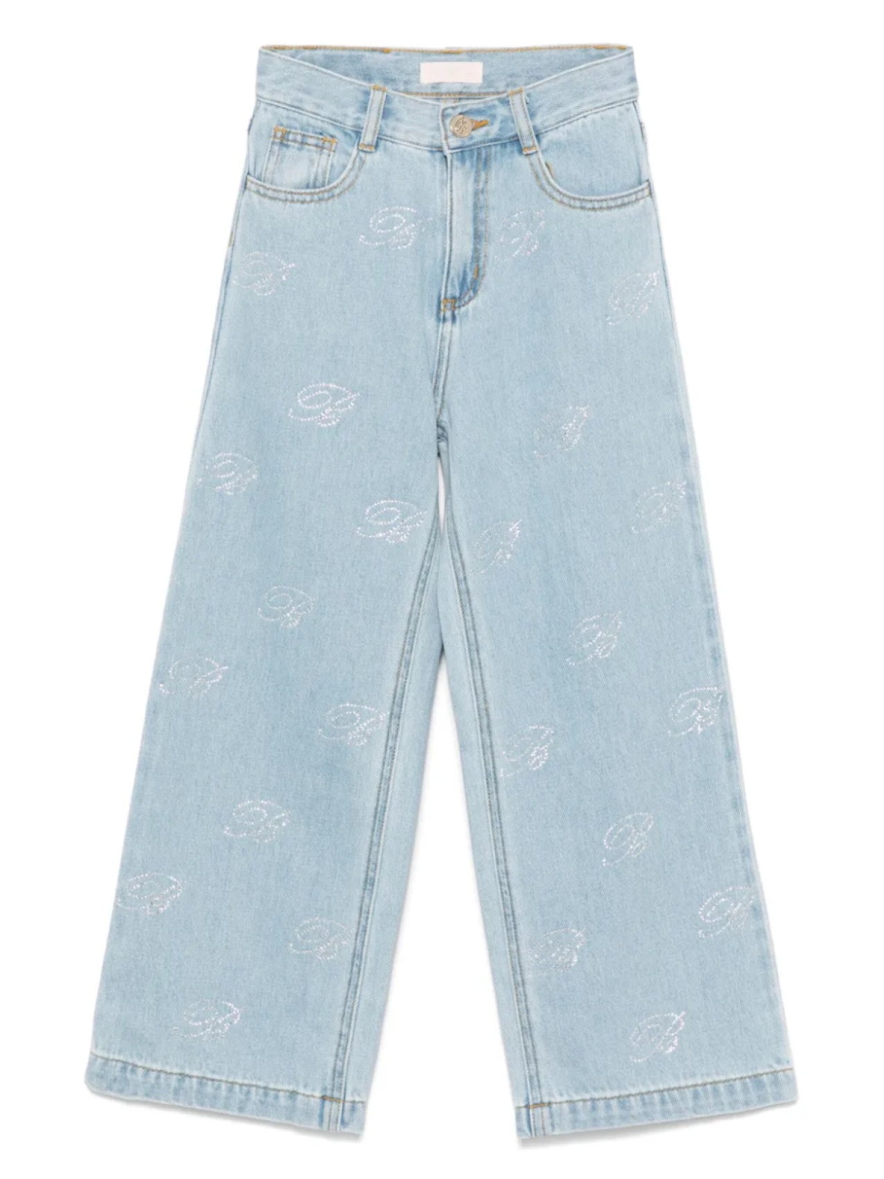 

Miss Blumarine джинсы с логотипом, синий
