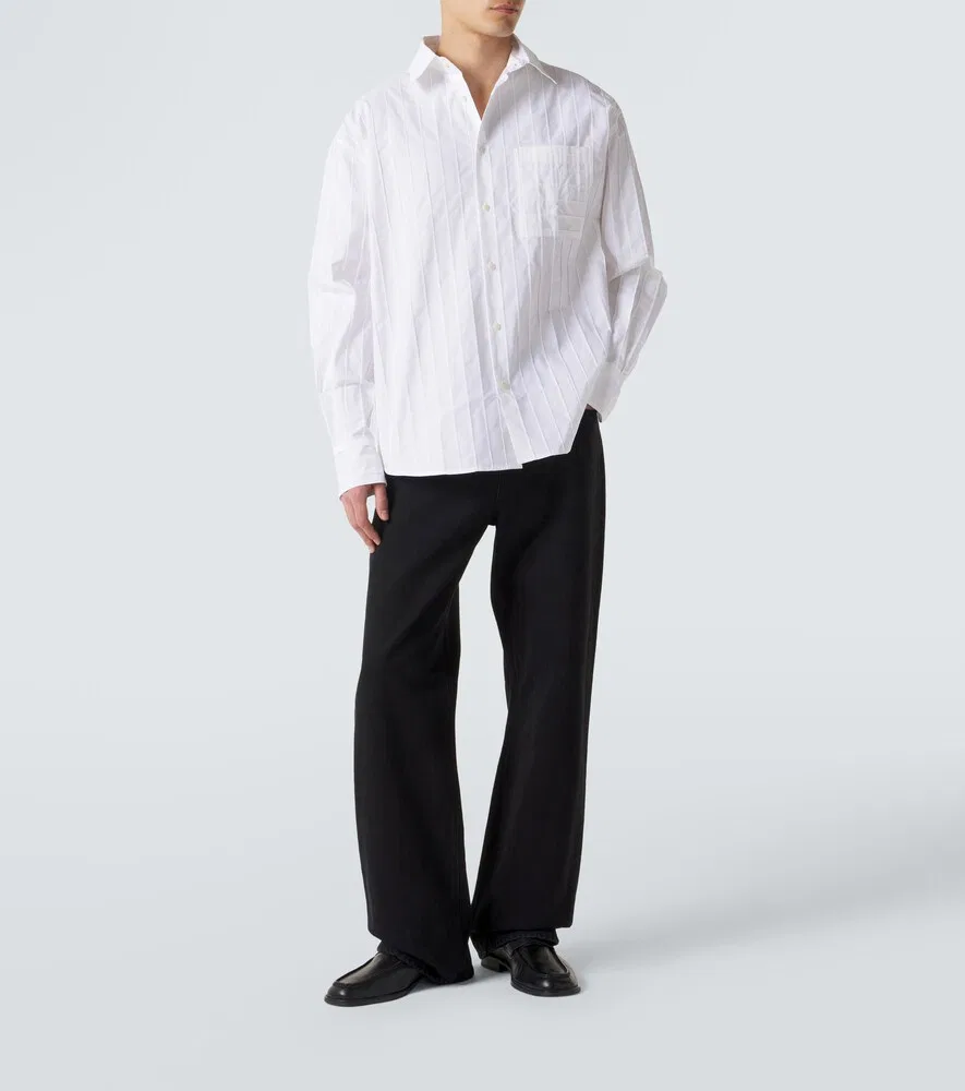 Вышитая полосатая хлопковая рубашка из Камарга Jacquemus, белый — фото 2