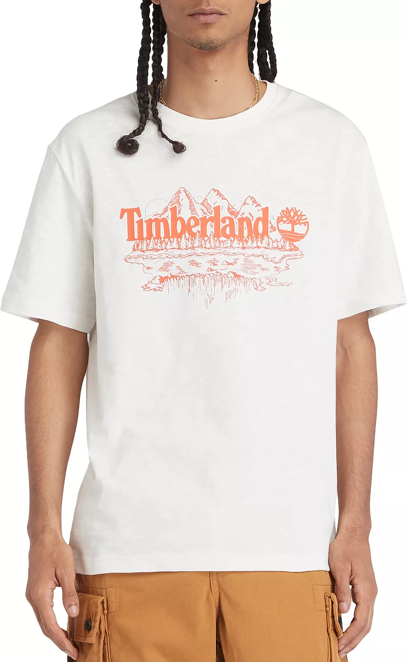

Мужская футболка с короткими рукавами и рисунком Timberland, цвет Vintage White