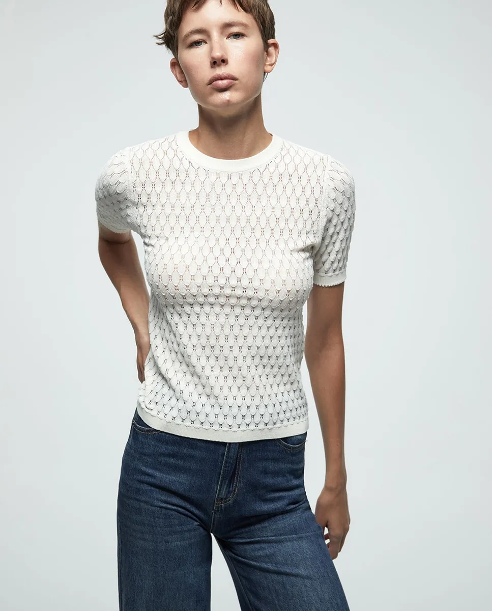 

Ажурный джемпер Sfera, белый