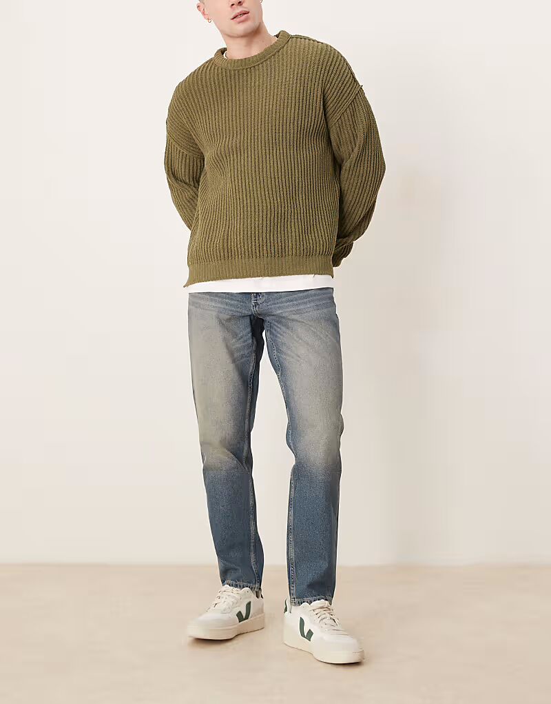 

Зауженные джинсы ASOS DESIGN, цвет средневыбеленный