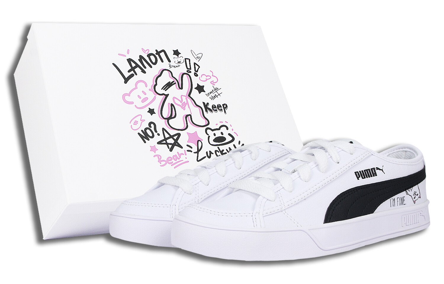 

Кроссовки Puma Smash V2 Skateboarding Shoes Unisex Low-top Pink, белый