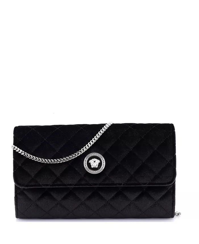 

Сумка-клатч La Medusa Chain с стеганым вельветом Pre-Owned Versace, черный