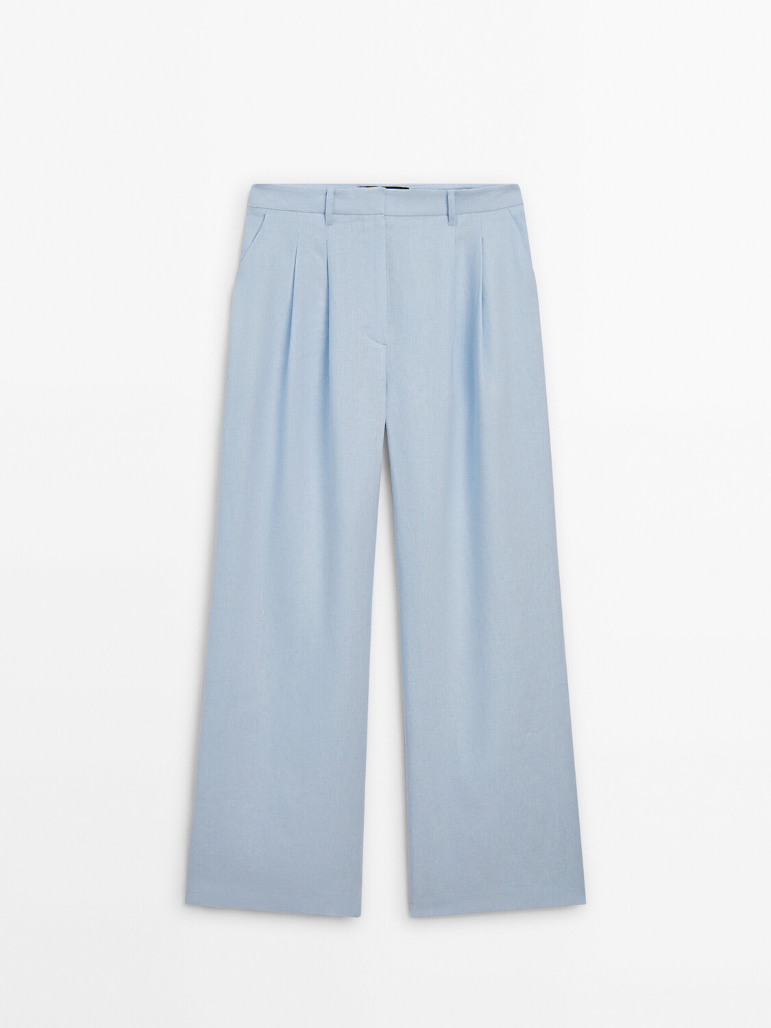 

Широкие льняные брюки в тон Massimo Dutti, голубой