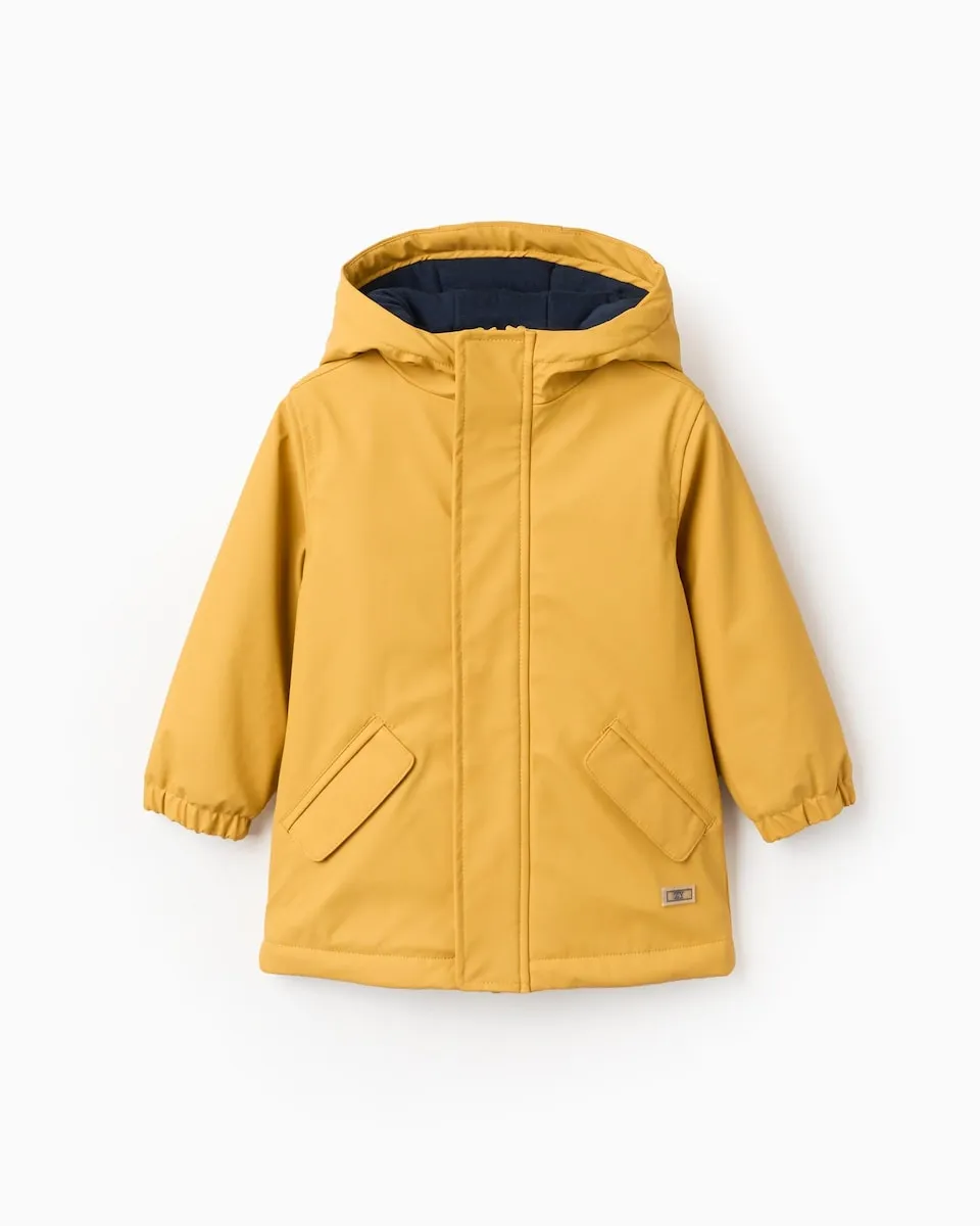 

Детская резиновая парка для мальчика с капюшоном Zippy, лимонно-желтый