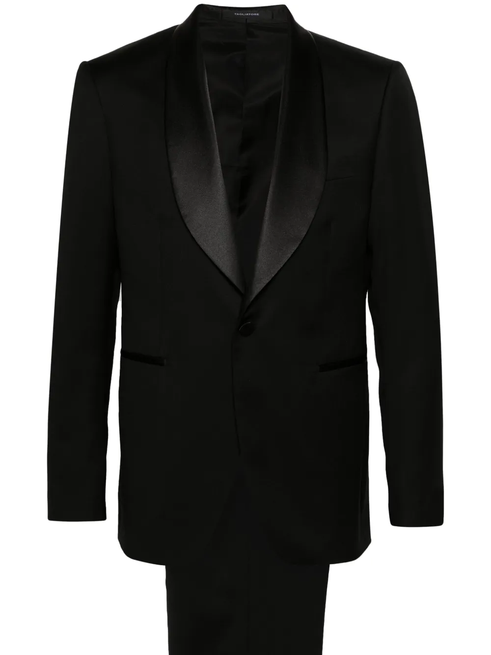 

Однобортный пиджак с лацканами-шалькой TAGLIATORE, черный