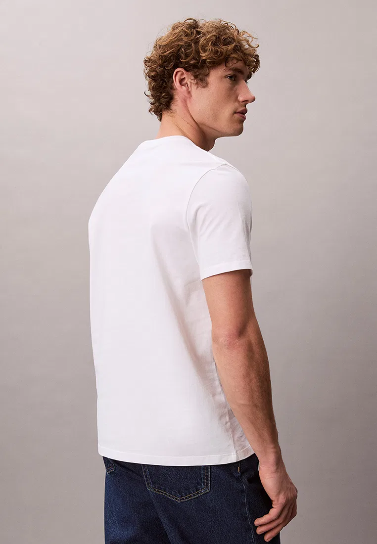 Футболка с коротким рукавом, классический крой, Calvin Klein Jeans, ярко-белый — фото 4