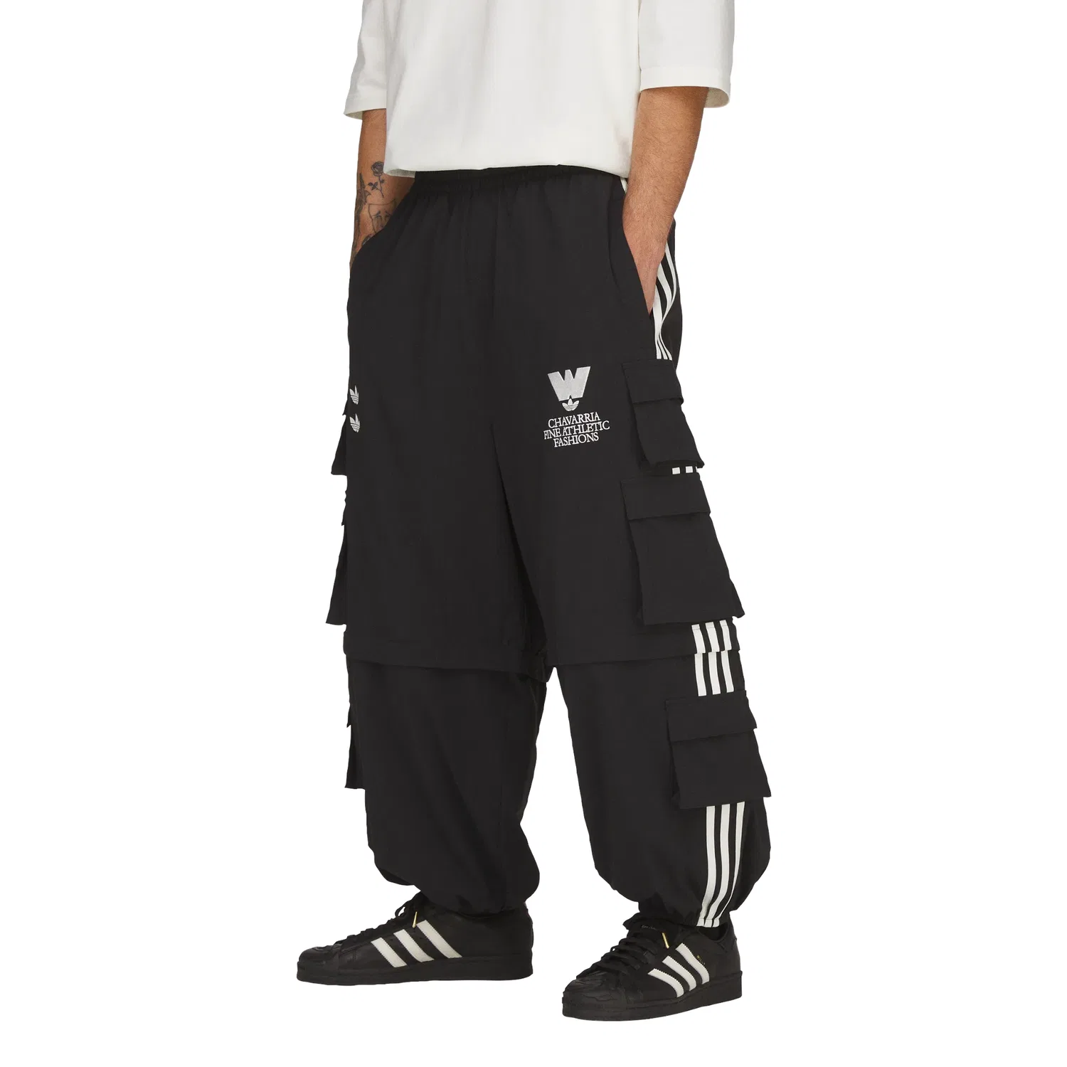 Карго-штаны Adidas Originals x Willy Chavarria Cargo Zip, черный