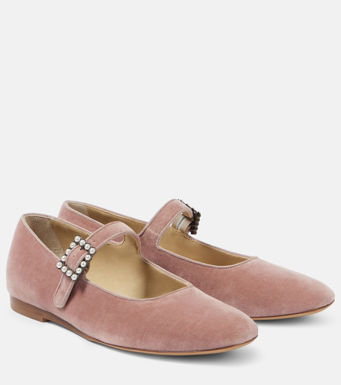 Бархатные балетки Мэри Джейн Le Monde Béryl, Blush Pink