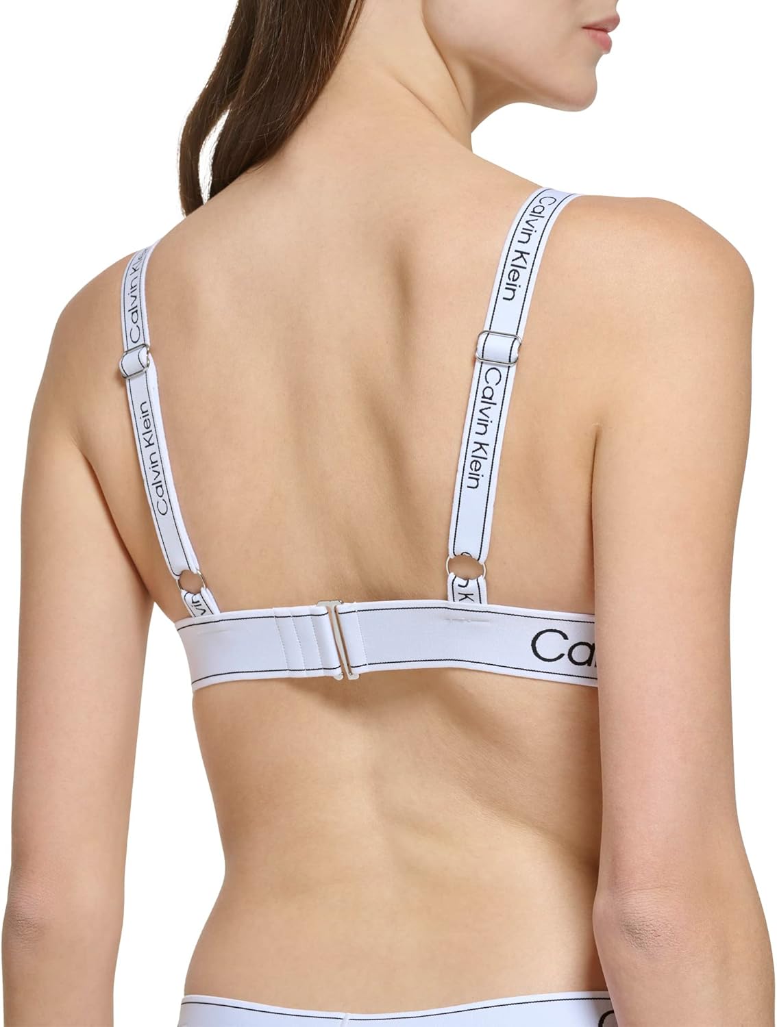 Женский комплект бикини Calvin Klein с заниженной талией, эластичными треугольными чашечками и логотипом, Fuchsia Silky Rib — фото 3