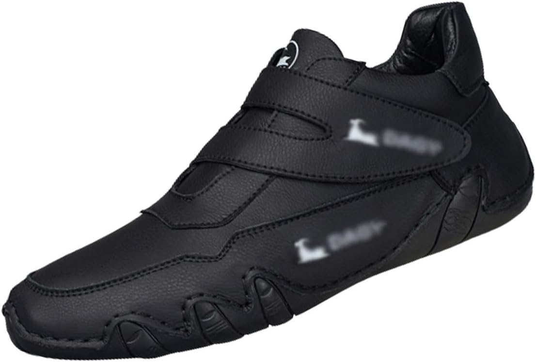 

Мужские регулируемые ботинки Chukka Cubicbee из натуральной кожи, повседневные стильные ботинки для вождения, на липучке, с нескользящей подошвой, удобные для ходьбы, походов, использования как в помещении, так и на улице, черный