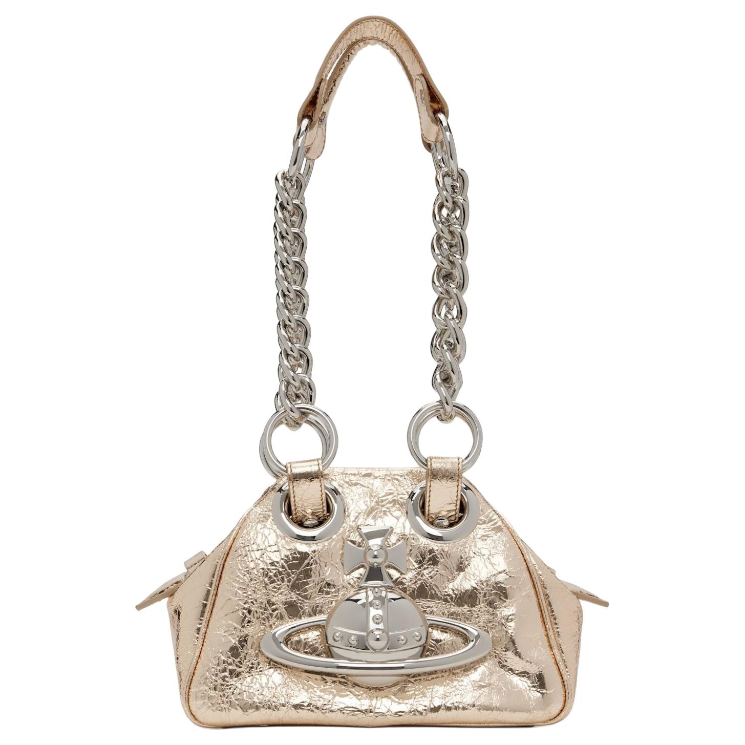 

Vivienne Westwood Архивная кожаная сумка через плечо женская золотая