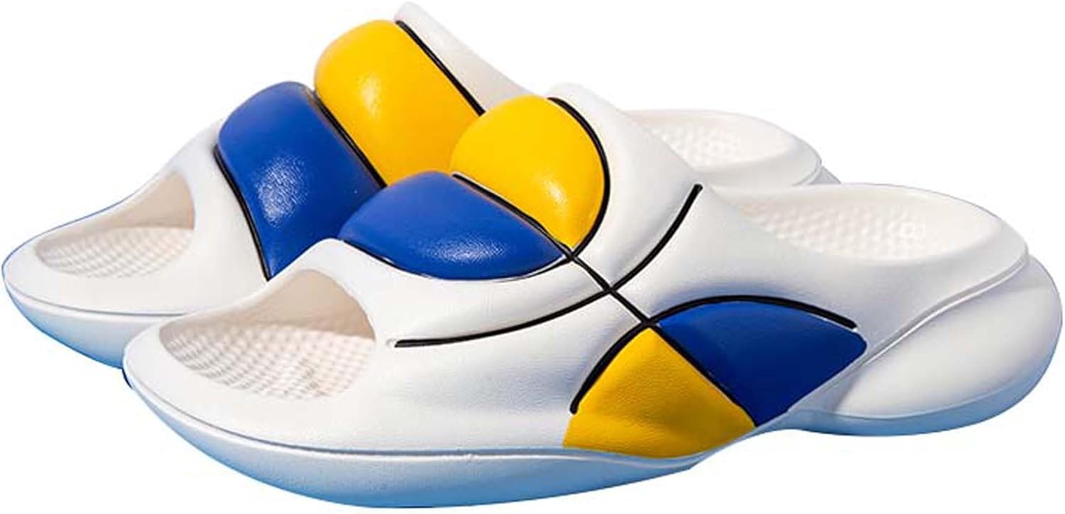 

Мужские слайды-тапочки Vtiao, с рисунком баскетбольного дизайна, для спорта в помещении и на улице, модные слайды-тапочки, с толстой подошвой, противоскользящие и износостойкие, белый/синий/оранжевый