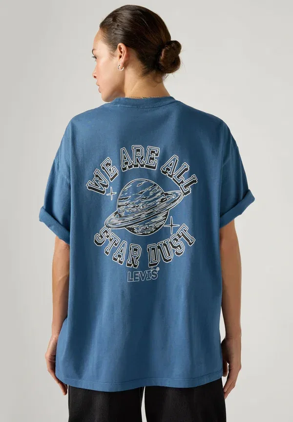 Футболка Levi's Lse_Grph short stack tee lse_stardust fr print t-shirt, цвет голубой — фото 4