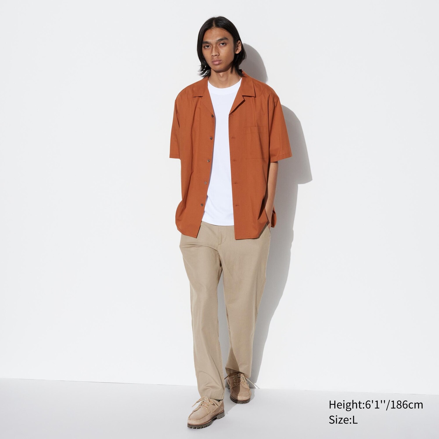 

Удобные брюки из смесового льна UNIQLO, бежевый