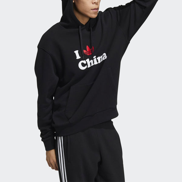 Толстовка originals i trfl ch hd 2 alphabet logo pattern printing hooded long sleeves black Adidas, черный — фото 4