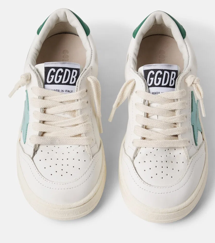 Кожаные кроссовки Ball Star Golden Goose Kids, белый — фото 4