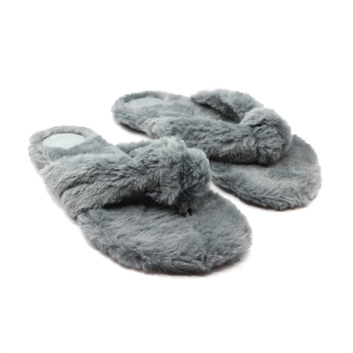 Искусственный мех, шлепанцы Flip Flop в цвете норка Solei sea, Mink