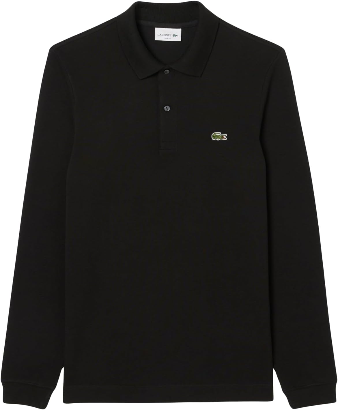 Lacoste мужская классическая приталенная поло с длинным рукавом, Black — фото 4