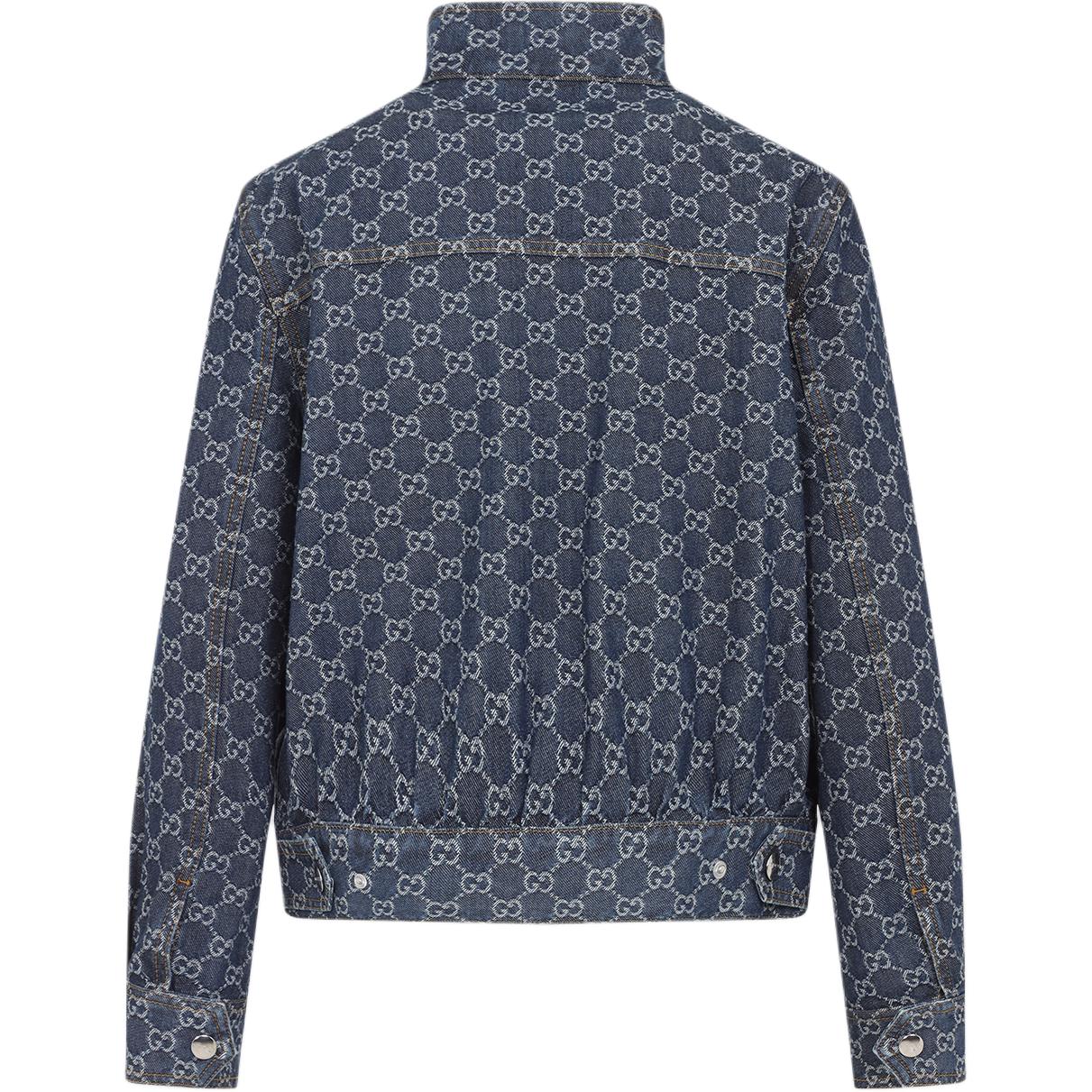 GG джинсовая куртка с жаккардом GUCCI, синий — фото 4
