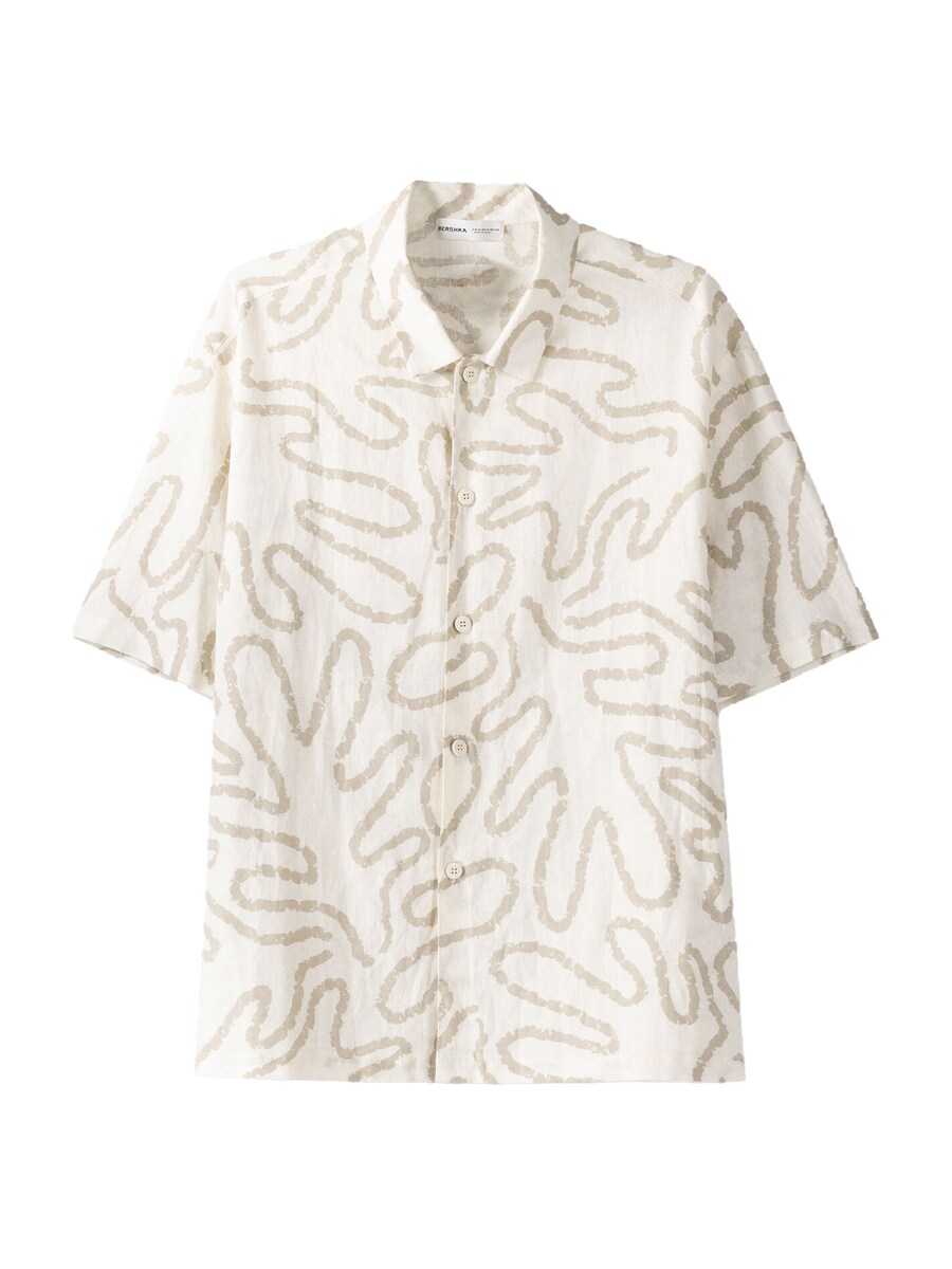 

Повседневная рубашка Bershka Comfort fit Button Up Shirt, цвет camel/ecru