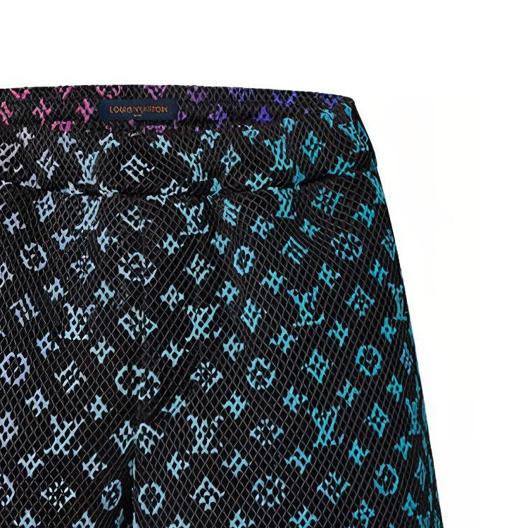 Шорты мужские Louis Vuitton с принтом логотипа, черный — фото 4