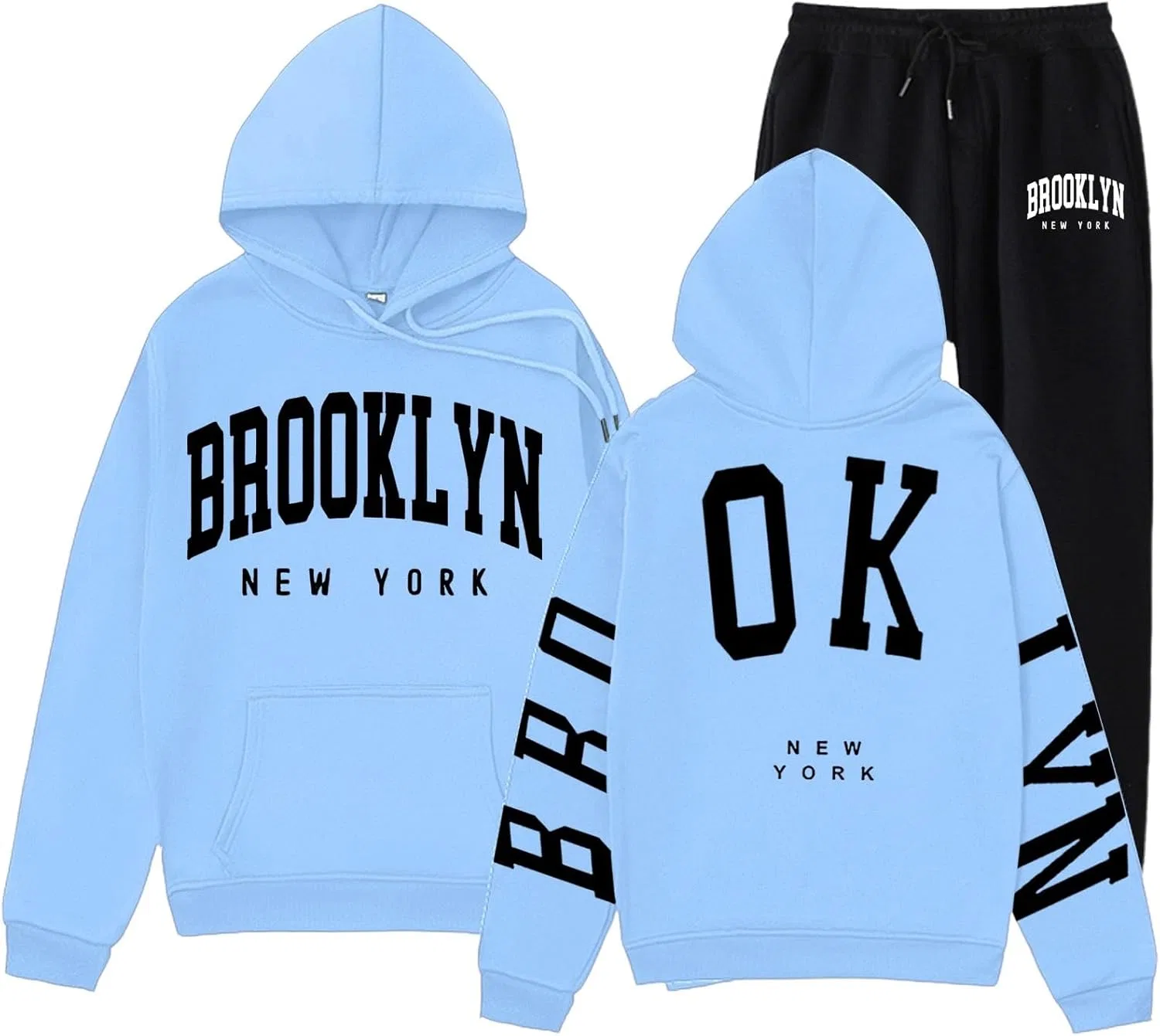 Спортивный костюм с буквами, бренд Generic, Sky Blue