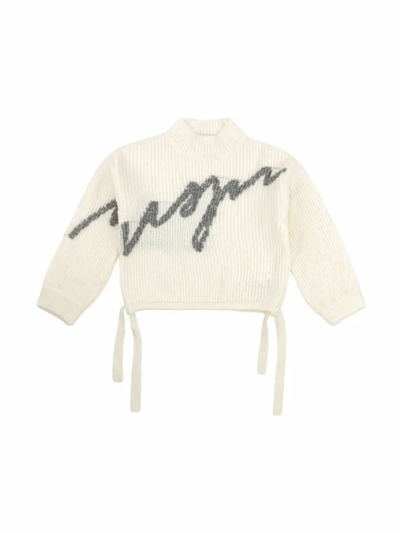 

Вязаный свитер с логотипом MSGM, белый