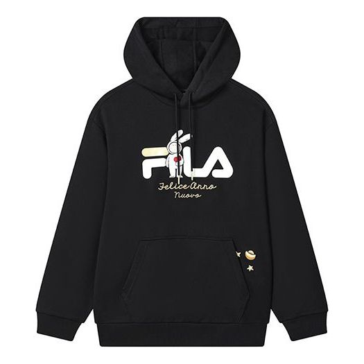 

Худи FILA Logo Hoodie 'Black White', черный