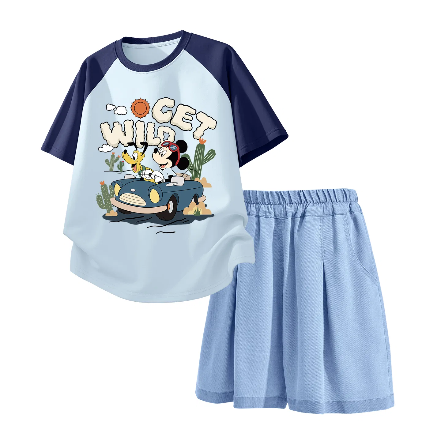 Спортивный костюм для детей Disney Kids Casual Sportswear Crew Neck Thin Stretch, светло-синий — фото 3