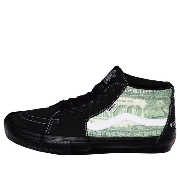 

Кроссовки supreme x skate grosso mid 'dollar bill - black' Vans, черный