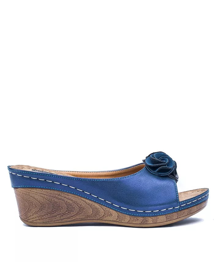Женские босоножки-танкетки Sydney Rosette Gc Shoes, синий — фото 2