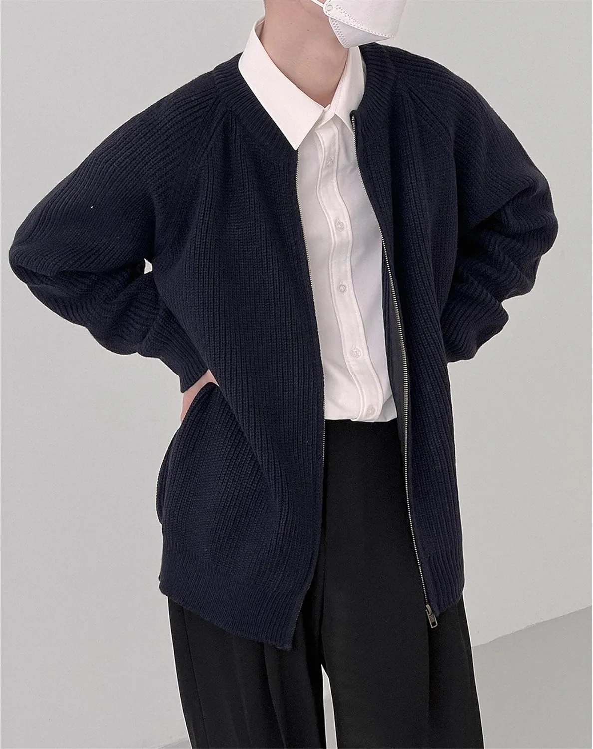 Мужской кардиган на молнии Casual Regular Loose Fit — фото 3