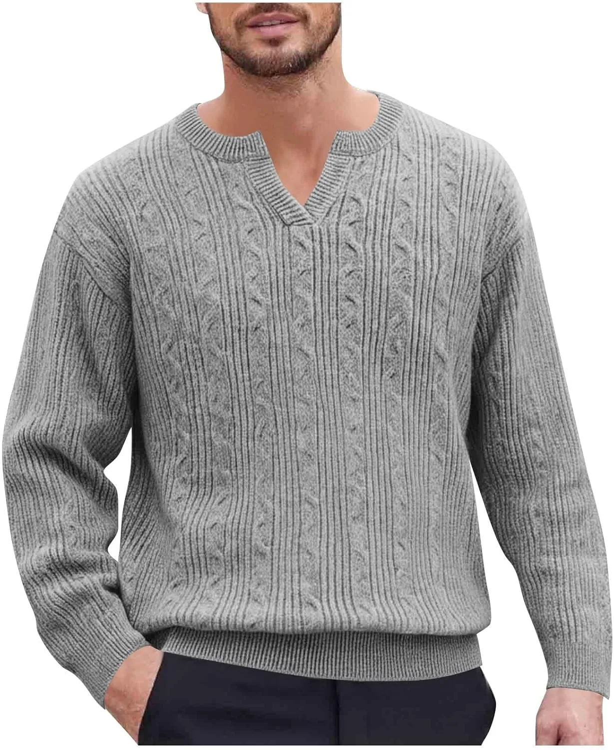 

Мужской свитер Casual Dress Pullover Slim Fit легкий с длинным рукавом