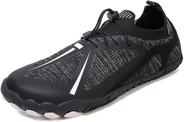 

Мужские трекинговые босоножки с открытым носком, дышащие кроссовки для трейл-раннинга, велоспорта, кемпинга, легкие прогулочные кроссовки для путешествий, нескользящие, удобные с поддержкой свода стопы Qacksv, черный