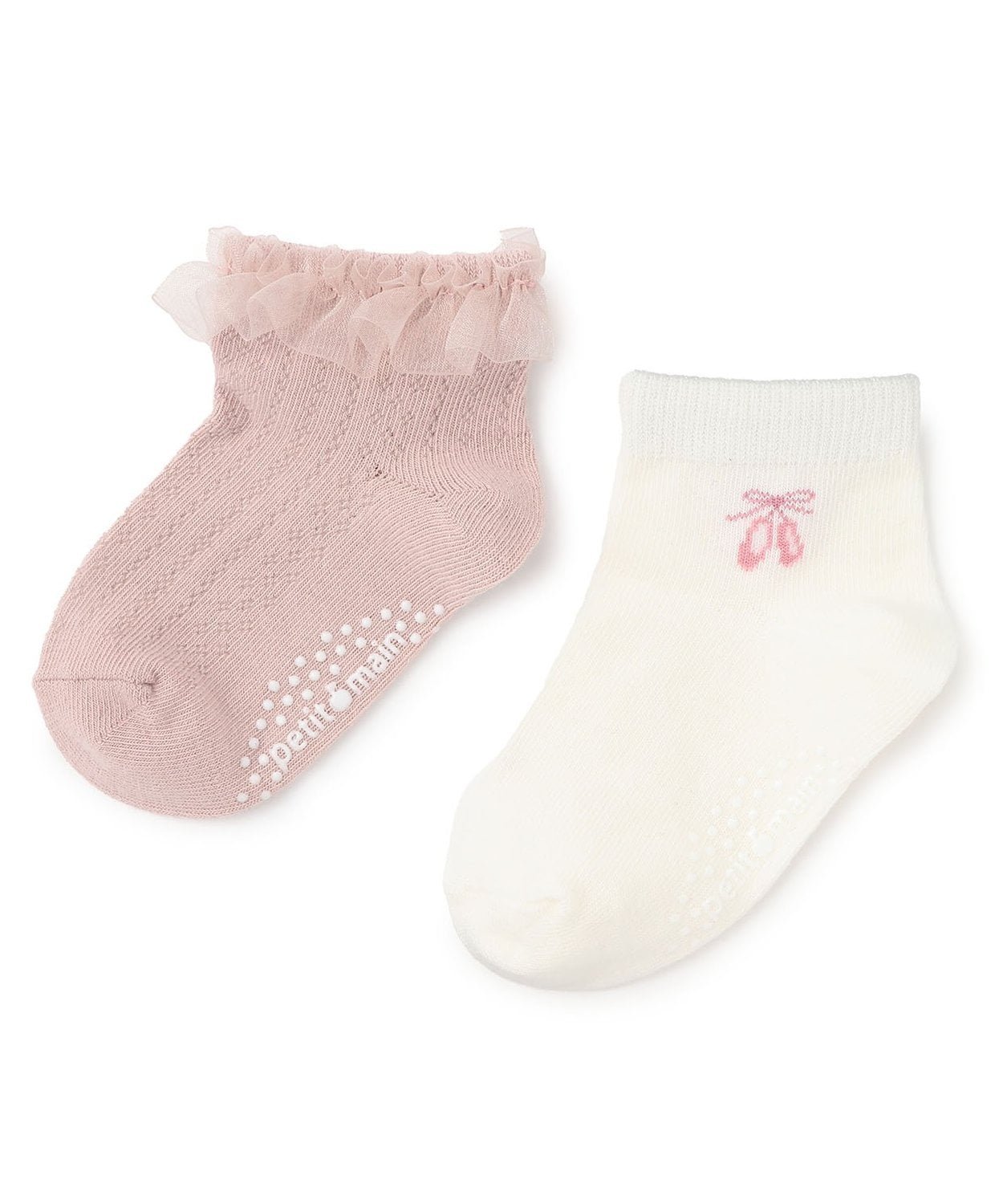 Балетные короткие носки 2 шт Petit main, Off white