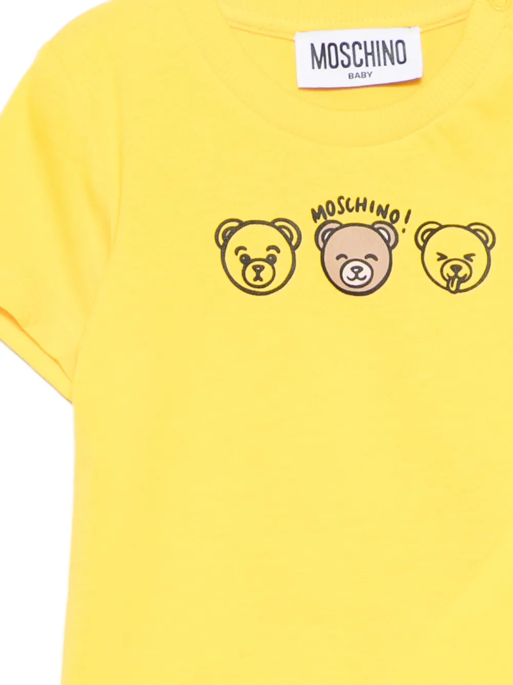 Футболка с изображением медведя Moschino Kids, желтый — фото 3