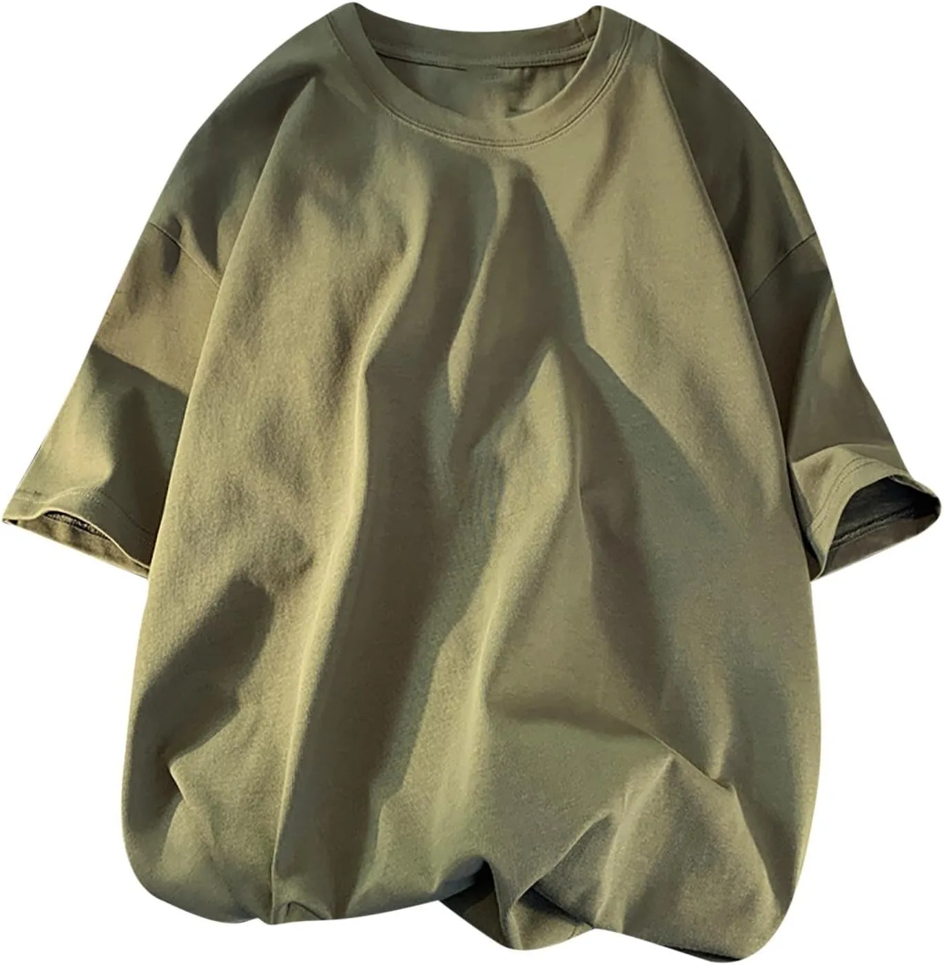 

Мужская футболка Oversized с коротким рукавом и круглым вырезом QUNPIU