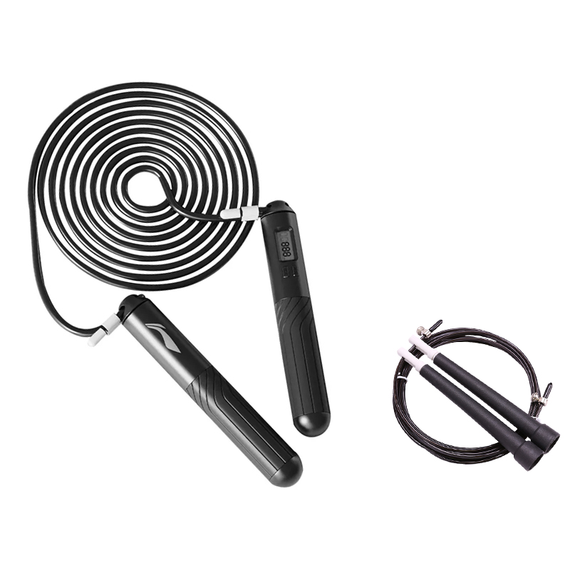 

Скакалка материал троса pvc стальной трос, материал ручки abs силикон для взрослых примерно 2,8 м LINING, черный