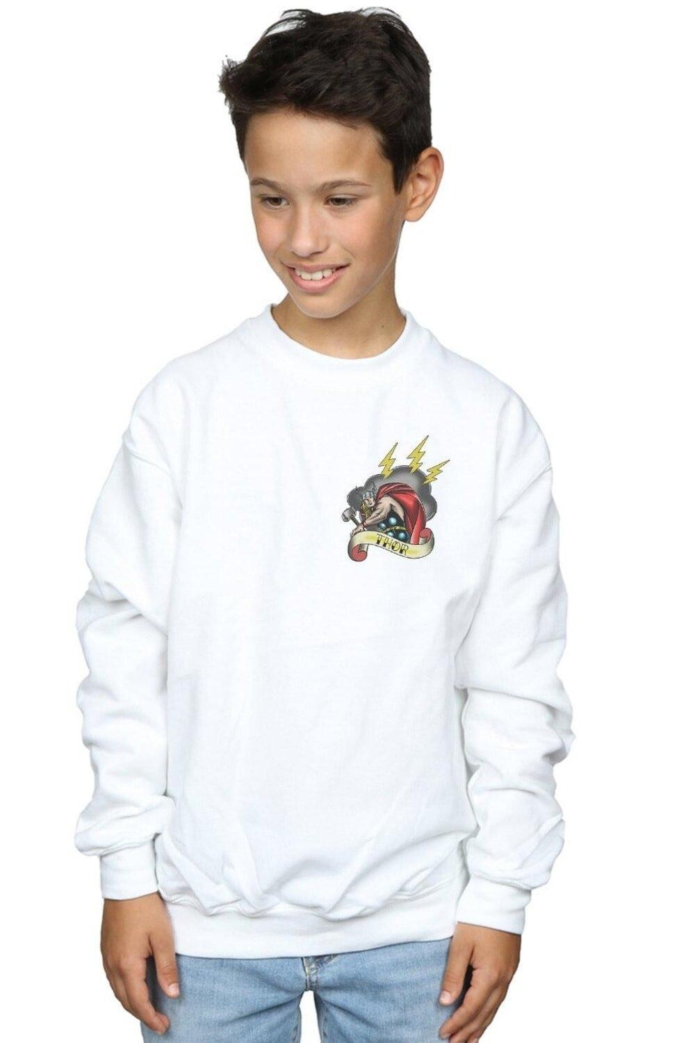 

Толстовка с принтом Thor Tattoo на груди Marvel, белый