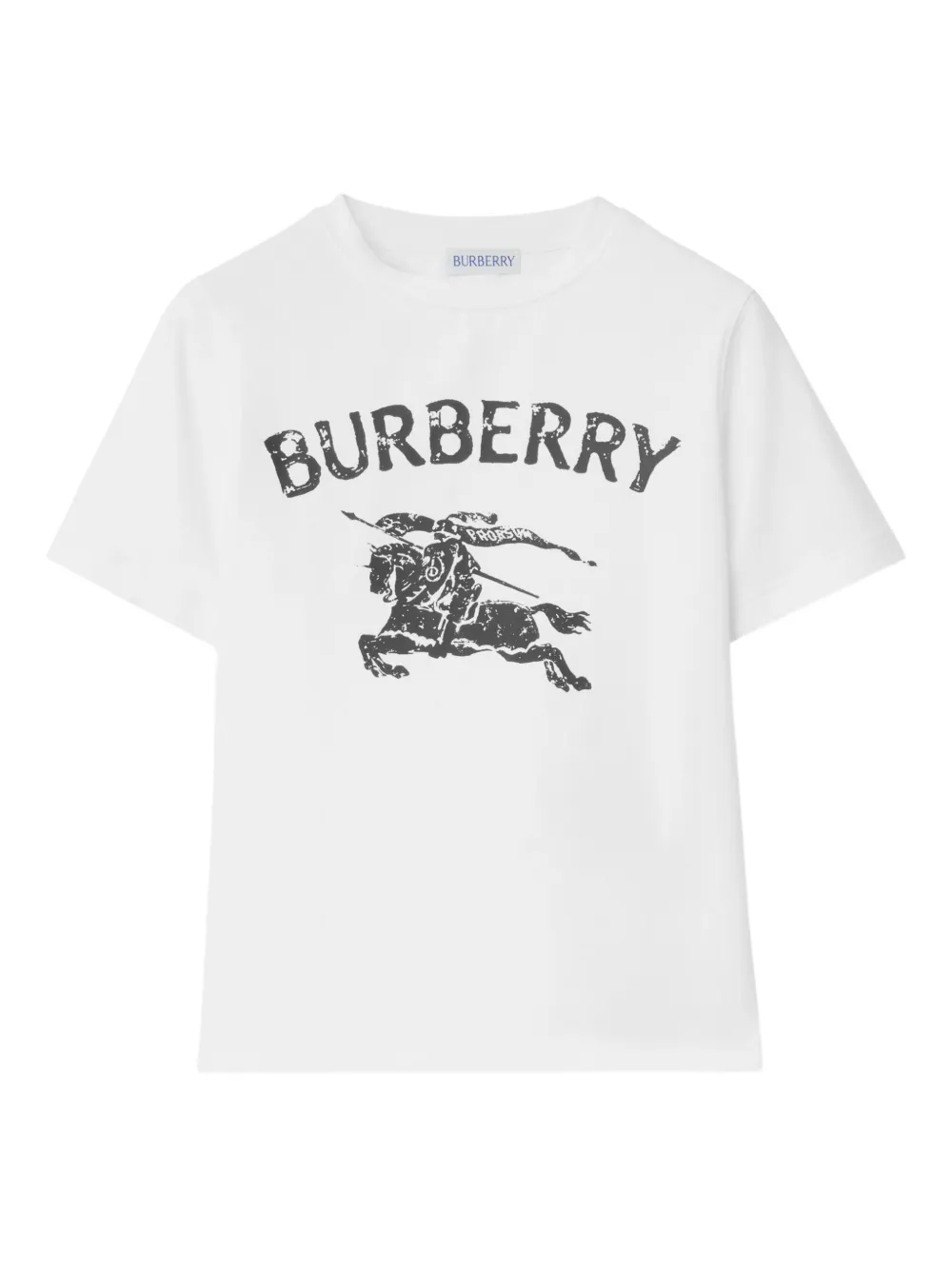 Хлопковая футболка с монограммой EKD Burberry Kids, белый