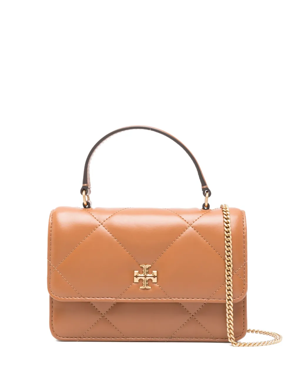 

Мини-сумка-шоппер Kira с ромбовидной стежкой Tory Burch, коричневый