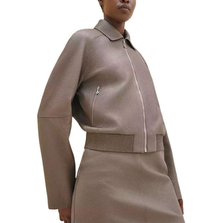 

Куртка кожаная женская Hermes, серый