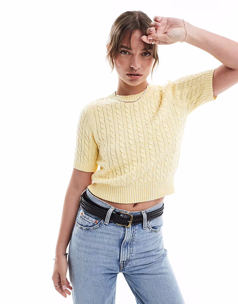 

Футболка с косичками желтого цвета New Look, Желтый, Футболка с косичками желтого цвета New Look