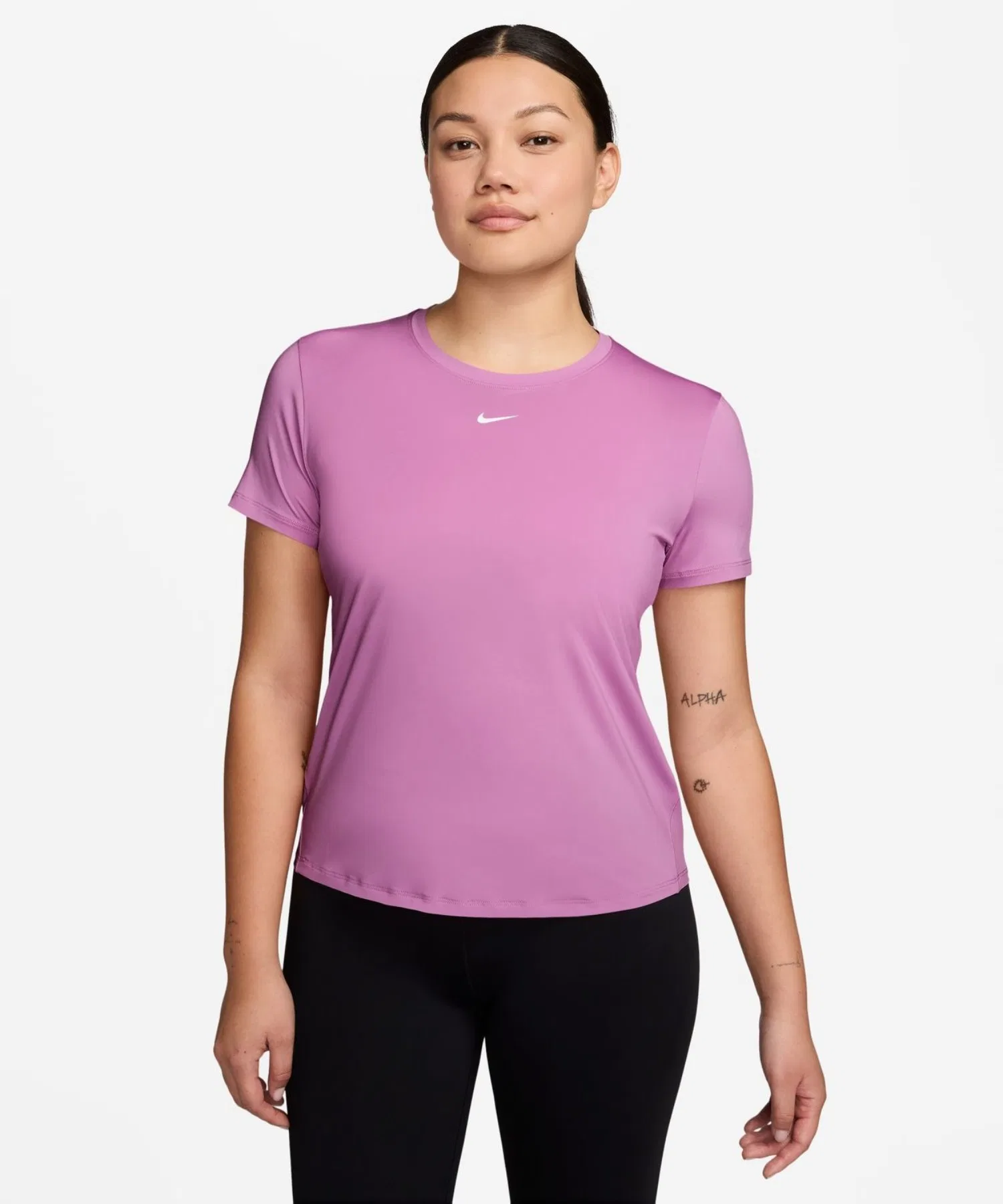 Женская футболка NIKE One Classic DF с логотипом розовая