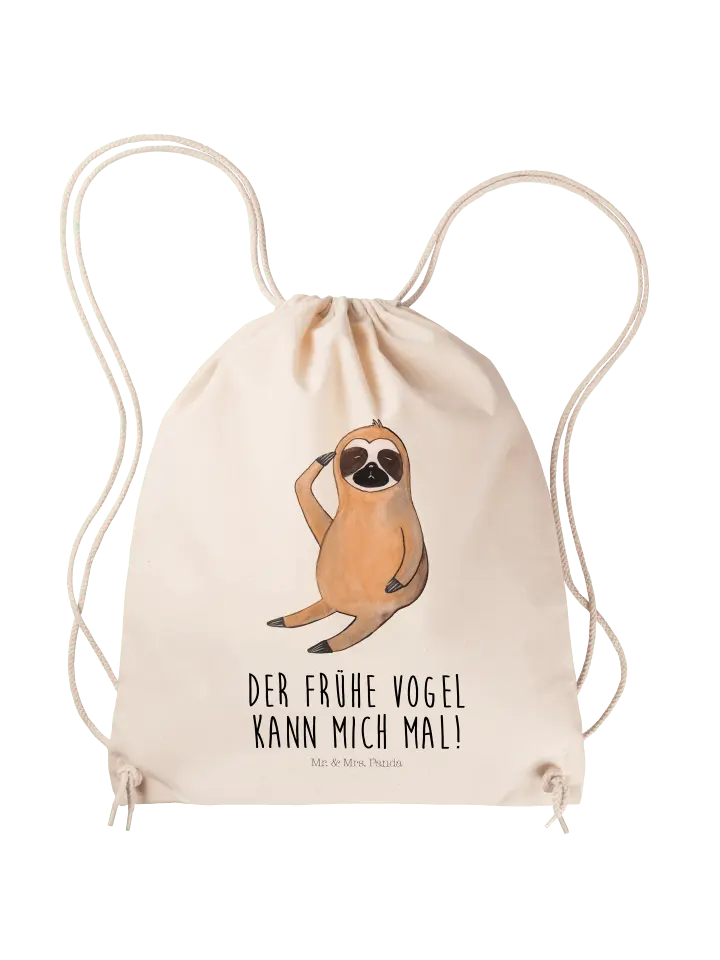 

Спортивная сумка Mr & Mrs Panda Sportbeutel Faultier Vogel, кремовый