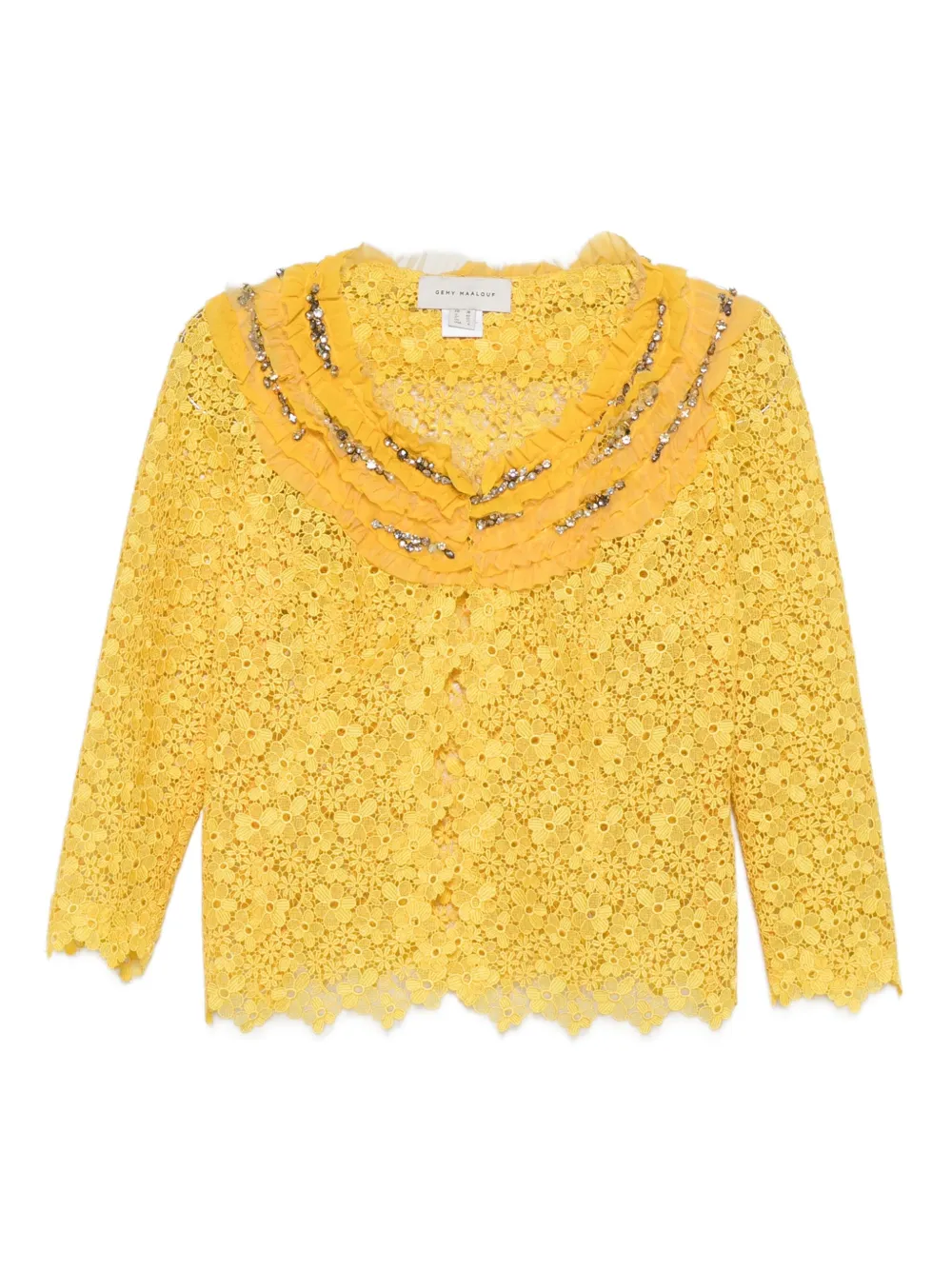 

Жакет из цветочного кружева Gemy Maalouf, желтый
