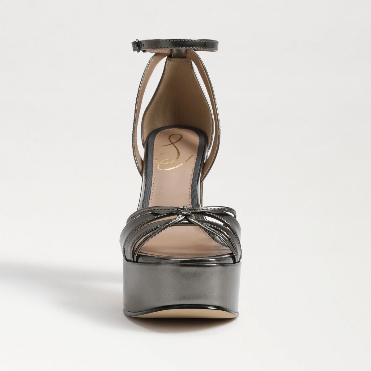 Женские туфли Sam Edelman Kamille I7555S3301 на каблуке 9,5 см, серые, с ремешком на щиколотке KHD219, серый — фото 4